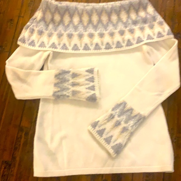 WHBM Off-The-Shoulder Cable Sparkle Sweater - Size XXSP - Picture 1 of 4